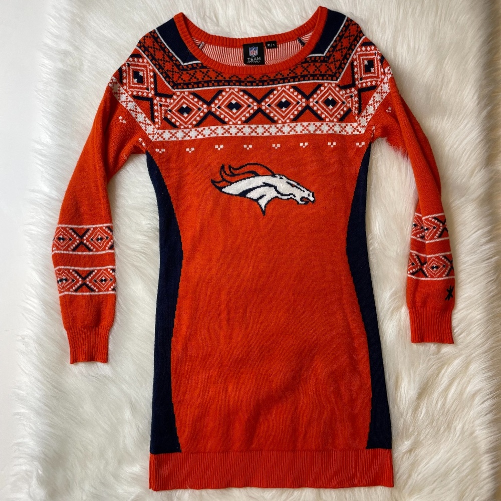 Denver Bronco Sweater Dress Women's Sz Sm